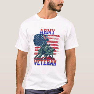 Amerikanska arméns veteran Flagga Raising Tribute T Shirt