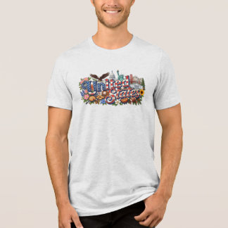 Amerikanska arv Landmärken USA Flaggsymboler T Shirt