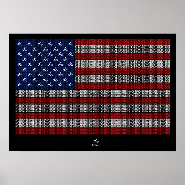 Amerikanska Atheist USA flagga Poster (Framsidan)