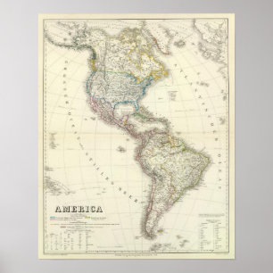 Amerikanska Atlas Karta Poster