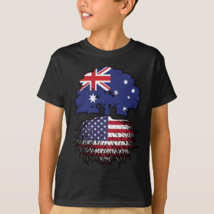 Amerikanska Australien Australien Träd Roots Flagg T Shirt