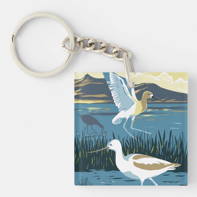 Amerikanska Avocet i Underbara Salt Sjö i Utah WPA (Framsidan)