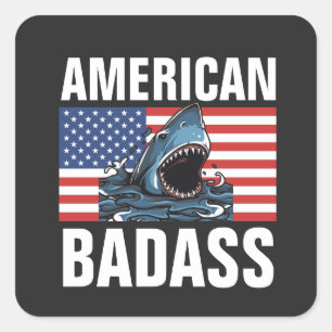 AMERIKANSKA BADASS-PATRIOT-etiketter Decals Fyrkantigt Klistermärke
