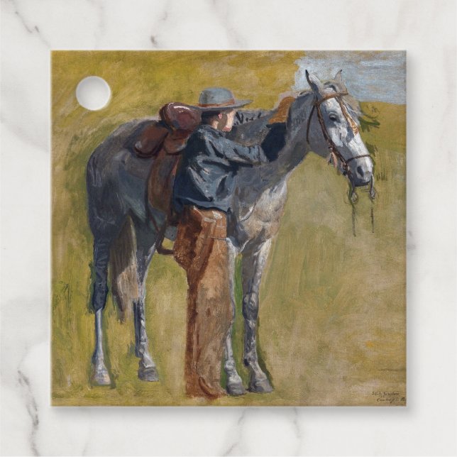 Amerikanska Badlands: Gammala västern Cowboy med H Gåvor Etiketter (Framsida)