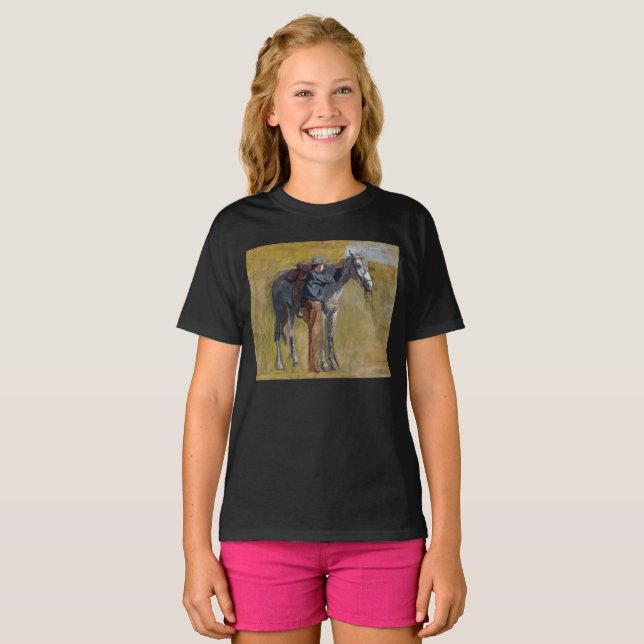 Amerikanska Badlands: Gammala västern Cowboy med H T Shirt (Hel framsida)
