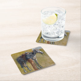 Amerikanska Badlands: Gammala västern Cowboy med H Underlägg Papper Kvadrat