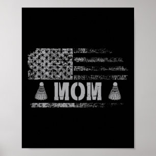 Amerikanska Badminton Mamma USA flagga Team Badmin Poster