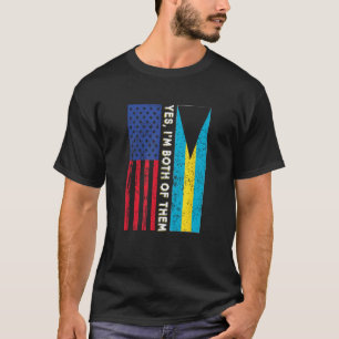Amerikanska Bahamanska Flagga Bahamas-ön Flagga Ba T Shirt