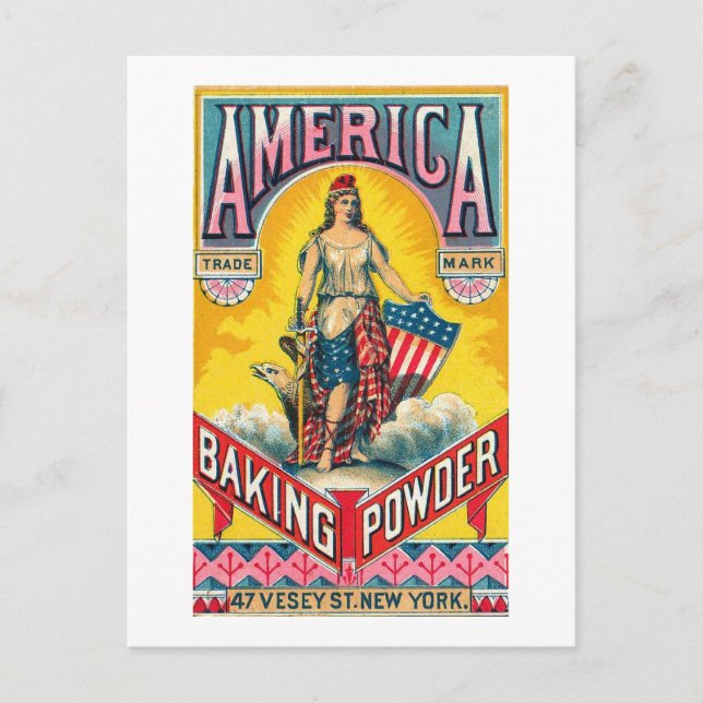 Amerikanska Baking Powder Vykort (Framsida)