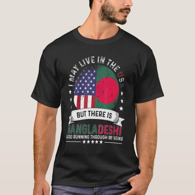 Amerikanska Bangladesh hem i USA Patriot Banglades T Shirt (Framsida)