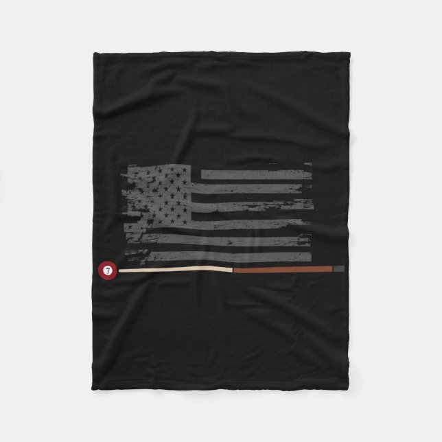Amerikanska Bassäng Player USA Flagga Billiards Cu Fleecefilt (Framsidan)