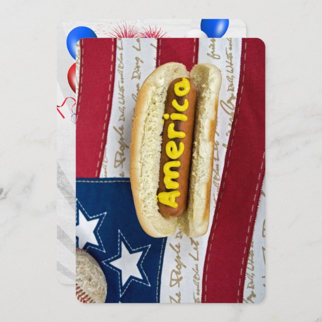 Amerikanska BBQ 4:e juli Party Inbjudningar (Fram/baksida)