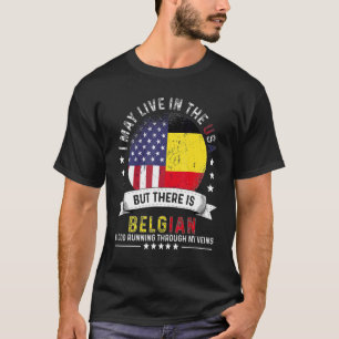 Amerikanska belgiska hem i USA Patriot American Be T Shirt