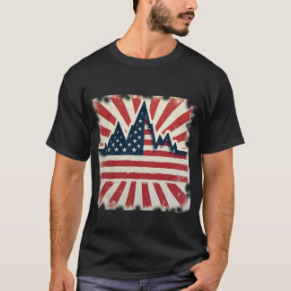 Amerikanska bergen och solsprängare t shirt