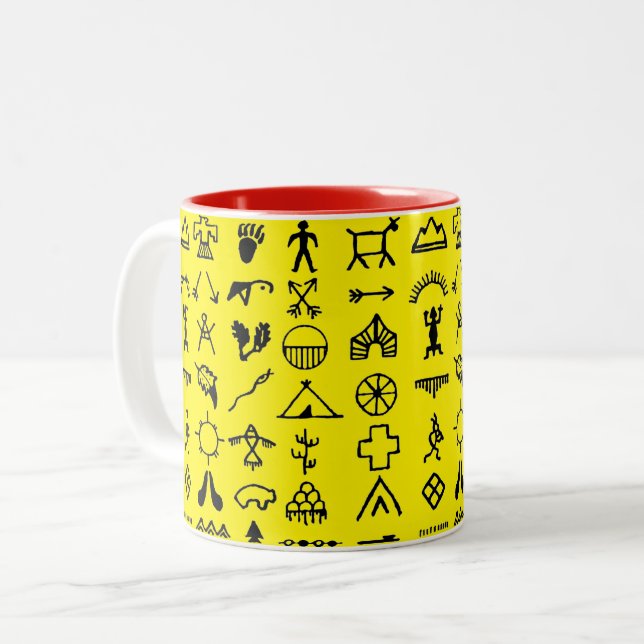 Amerikanska Bild Symbols-kaffe Mugg (Framsida vänster)