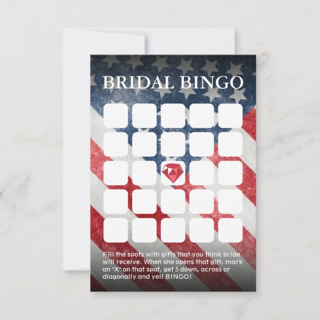 Amerikanska Bingo-kort för Flagga/Möhippa Inbjudningar (Framsida)