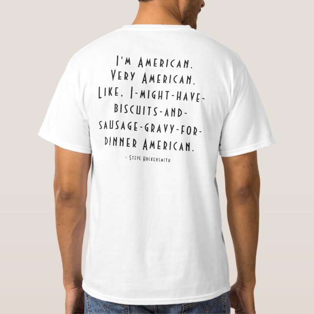 Amerikanska biscuber och marin till middag t shirt (Baksida)