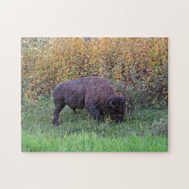 Amerikanska Bison Design Jigszle Puzzle Pussel (Horisontell)
