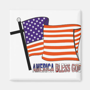 Amerikanska Bless Gud Magnet