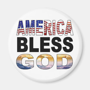 Amerikanska Bless Gud Magnet