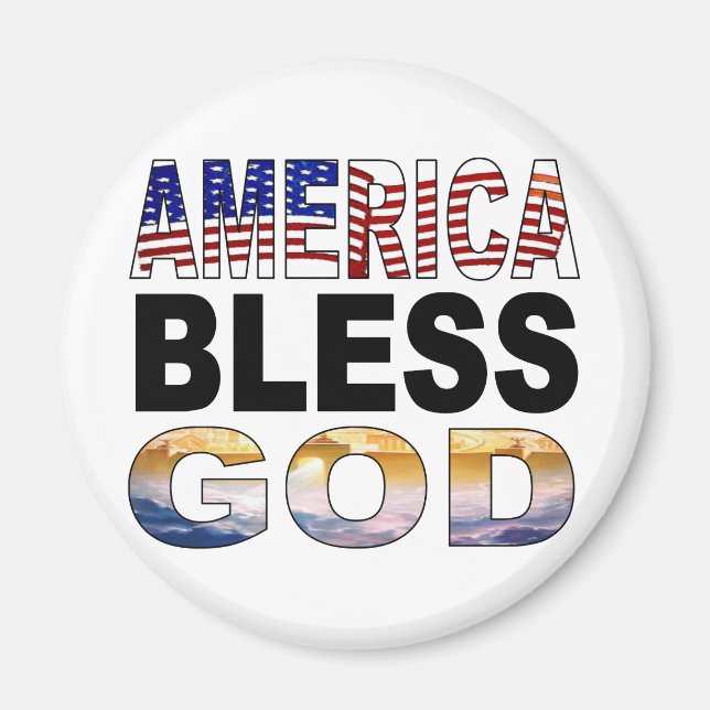 Amerikanska Bless Gud Magnet (Framsidan)