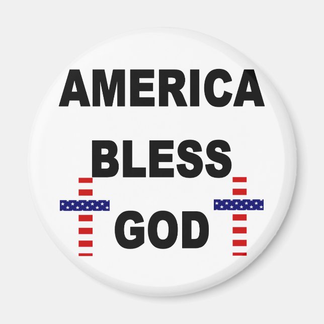 Amerikanska Bless Gud Magnet (Framsidan)
