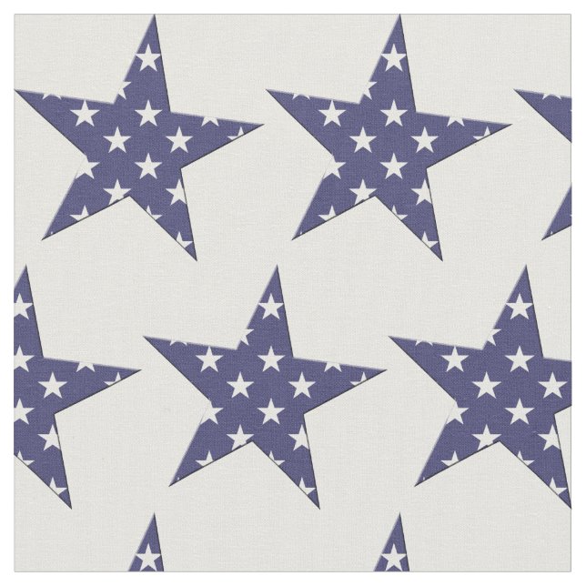 Amerikanska Blue- och White Stars Mönster Patrioti Tyg (Närbild)