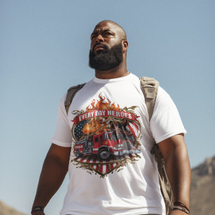 Amerikanska brandmän i aktion t shirt