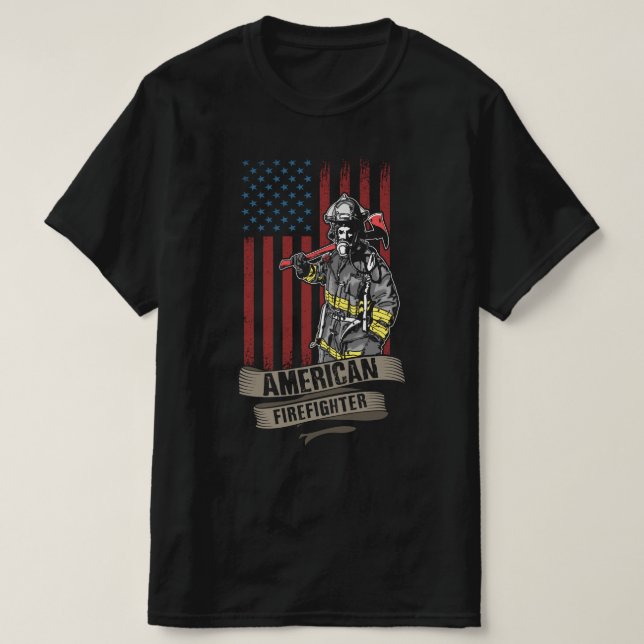 Amerikanska brandmän t shirt (Design framsida)