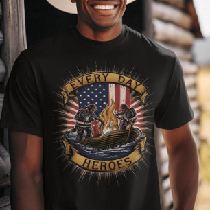 Amerikanska brandmän, vardagshjältar t shirt