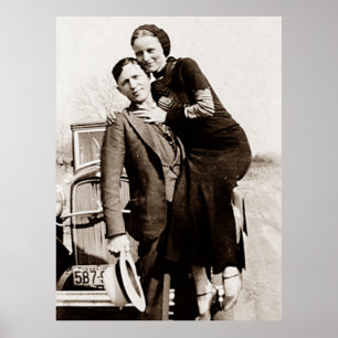 Amerikanska brottslingar Bonnie & Clyde The Barrow Poster