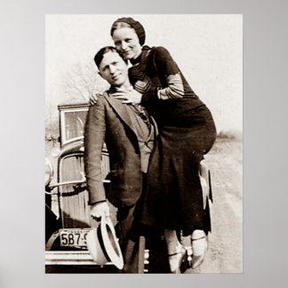 Amerikanska brottslingar Bonnie & Clyde The Barrow Poster