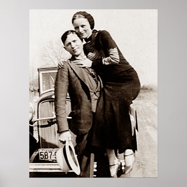Amerikanska brottslingar Bonnie & Clyde The Barrow Poster (Framsidan)