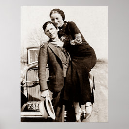 Amerikanska brottslingar Bonnie & Clyde The Barrow Poster