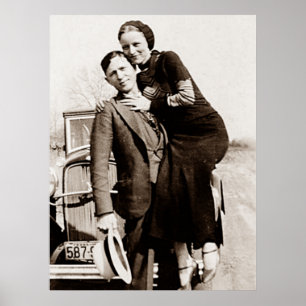 Amerikanska brottslingar Bonnie & Clyde The Barrow Poster