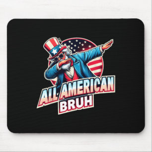 Amerikanska Bruh American USA flagga Funny 4 juli Musmatta