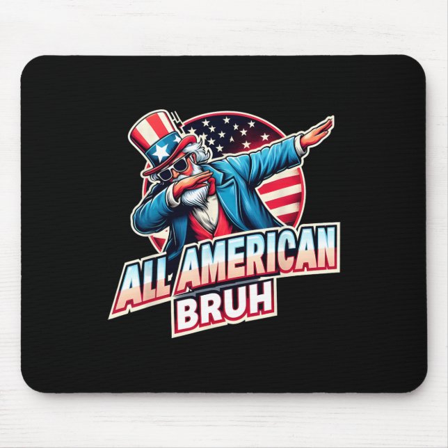 Amerikanska Bruh American USA flagga Funny 4 juli Musmatta (Framsidan)