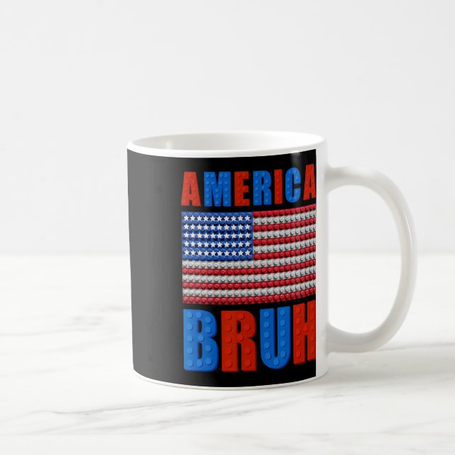 Amerikanska bruh-Byggande bricks Flagga 4:e juli M Kaffemugg (Höger)