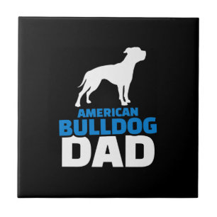 Amerikanska Bulldog Pappa Premium Gift for Bulldog Kakelplatta