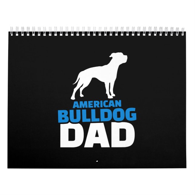 Amerikanska Bulldog Pappa Premium Gift for Bulldog Kalender (Omslag)
