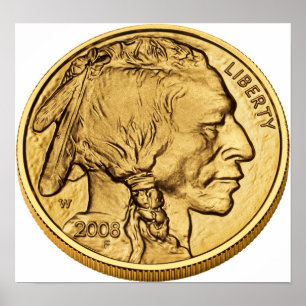 Amerikanska Bullion Coin Buffalo Guld Poster