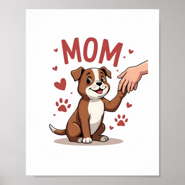 Amerikanska Bully Mamma Cute Hund Funny Women Poster (Framsidan)