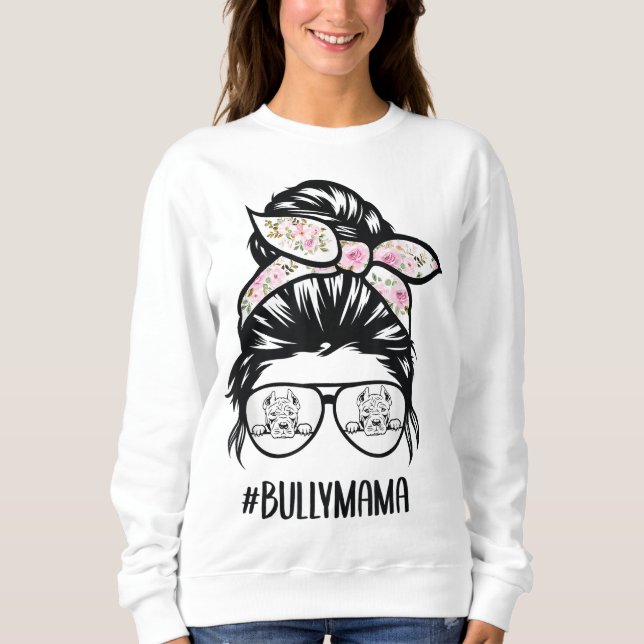 Amerikanska Bully Mamma-soporna bun-hårglasögon, B T Shirt (Framsida)