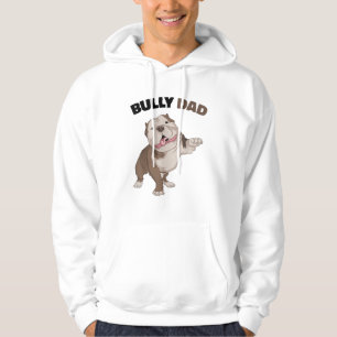 Amerikanska Bully Pappa Hundägare Far Funny Manar Hoodie