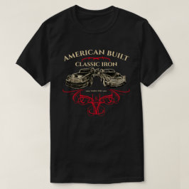 Amerikanska Byggt klassiska Järn Lastbilar Red Str T Shirt