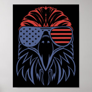 Amerikanska byld Eagle USA flagga Shirt 4:e juli E Poster