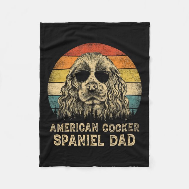 Amerikanska Cocker Spanska Pappa Hundälskarna Papp Fleecefilt (Framsidan)