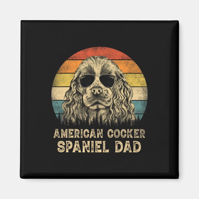 Amerikanska Cocker Spanska Pappa Hundälskarna Papp Magnet (Framsidan)