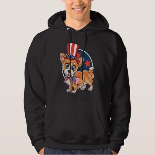 Amerikanska Corgi Merica 4:e juli Kids Boys Girls Hoodie