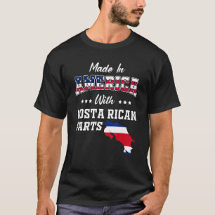 Amerikanska Costa Rican Parts Costa Rica Karta USA T Shirt